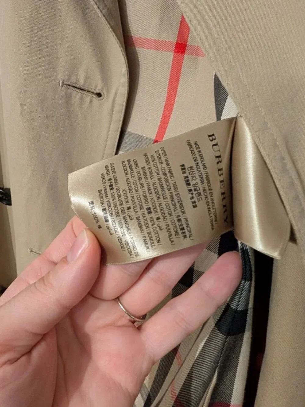 Burberry London Kensington Medium Honey Beige Trench Coat US 6 EUC VINTAGE - Picture 16 of 16